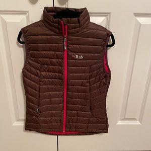 Rab women’s microlight down vest.  Size small